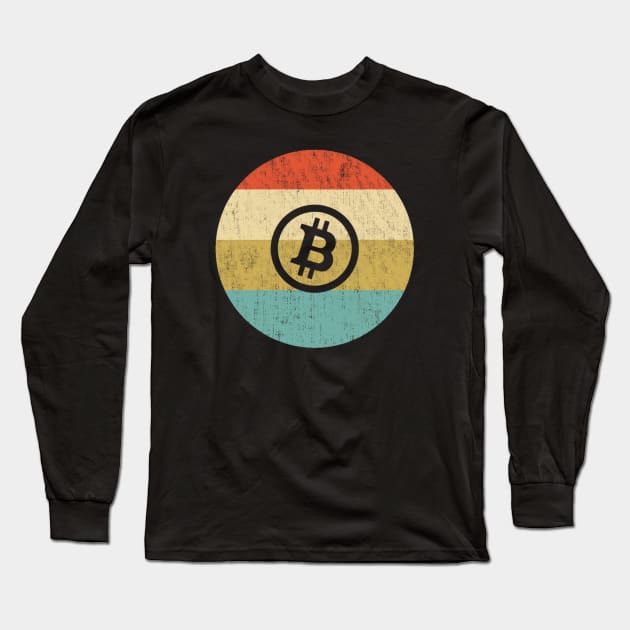 Vintage Bitcoin Long Sleeve T-Shirt by Tamie